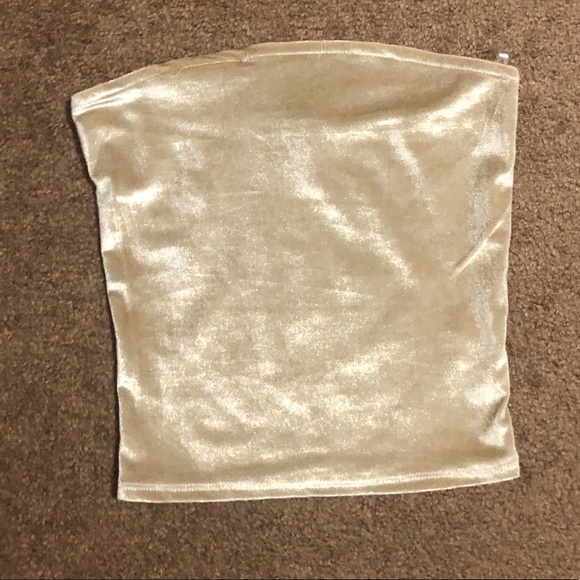 Heart & Hips Tops - {Heart & Hips} crop velvet tube top shirt XS